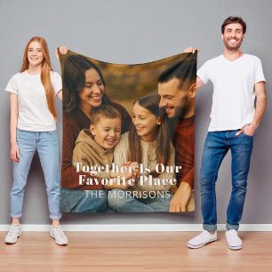 Familjefoto tillsammans är vårt favoritfoto Ställe Fleecefilt