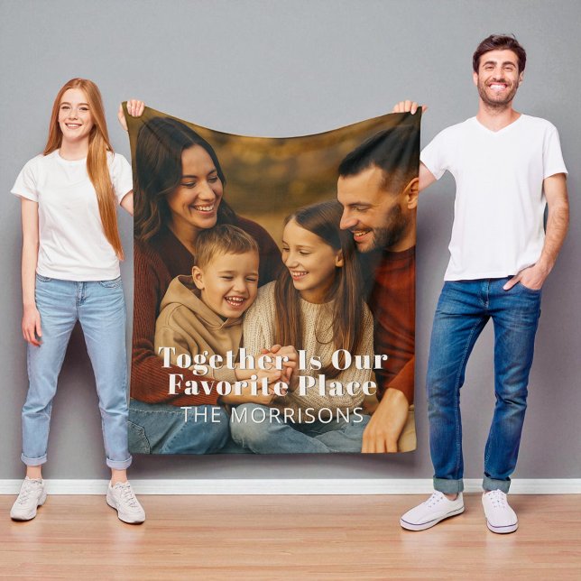 Familjefoto tillsammans är vårt favoritfoto Ställe Fleecefilt (Skapare uppladdad)