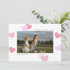 Familjefoto Vattenfärg Hjärtan Alla Hjärtans Dag K Inbjudningar