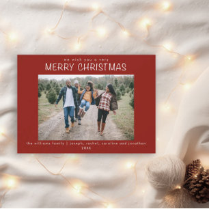 Familjefoto Vi önskar dig ett God jul-kort Inbjudningar