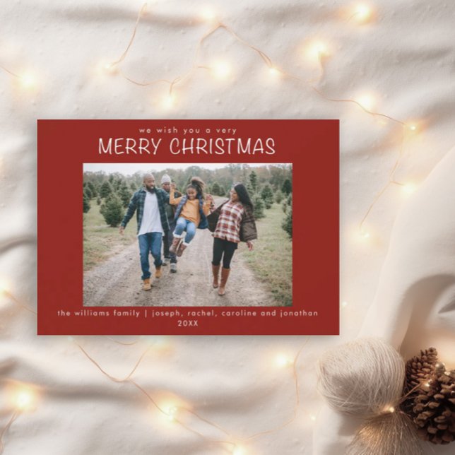 Familjefoto Vi önskar dig ett God jul-kort Inbjudningar (Skapare uppladdad)