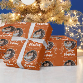 Familjefoto Vit Löv Julglad Presentpapper