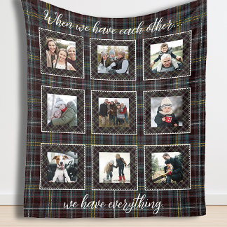 Familjefotoblad i Rustic Patchwork Play Fleecefilt