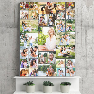 Familjefotocollage 31 Bild Mörkgrå