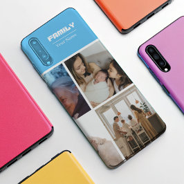 Familjefotocollage blå 4 bilds etui Case-Mate iPho
