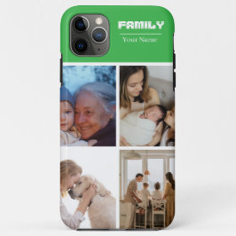 Familjefotocollage GRÖN 4 Bilder