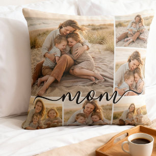 Familjefotocollage Mamma Minne Kudde