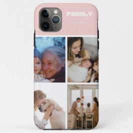 Familjefotocollage rosa 4 bilder