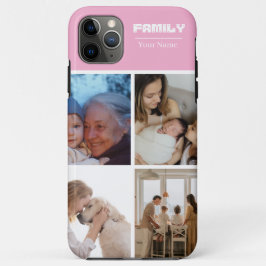 Familjefotocollage rosa 4 bilder