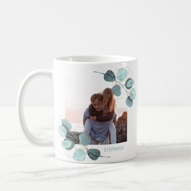 Familjefotoeukalyptus botaniska Personlig Kaffemugg (Vänster)