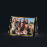 Familjefotojul, Guld och Inslag i Chalkboard Helgkort<br><div class="desc">Familjefotojul Guld Faux Foil & Retro Trendig Retro Vintage Chalkboard Inslag</div>
