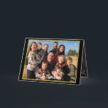 Familjefotojul, Guld och Inslag i Chalkboard Helgkort<br><div class="desc">Familjefotojul Guld Faux Foil & Retro Trendig Retro Vintage Chalkboard Inslag</div>