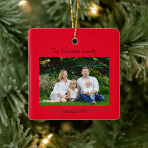Familjefotojul - prydnadsföremål julgransprydnad keramik