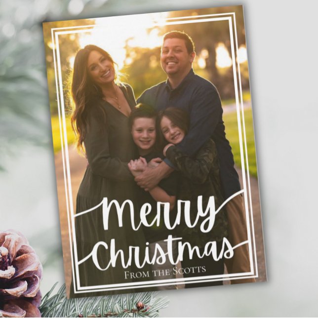 Familjefotojulkort - mall för Anpassningsbar (Family Photo Christmas Cards Custom Template)