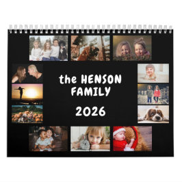 Familjefotokalender 2026 Månadsvis 12 foton Kalender