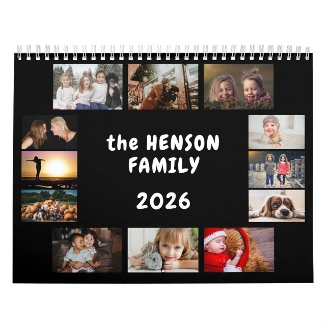 Familjefotokalender 2026 Månadsvis 12 foton Kalender (Omslag)