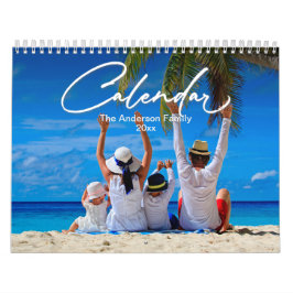 Familjefotokalender, redigerbar Anpassningsbar-kal Kalender
