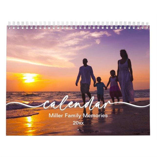 Familjefotokalender, redigerbar Anpassningsbar-kal Kalender (Omslag)