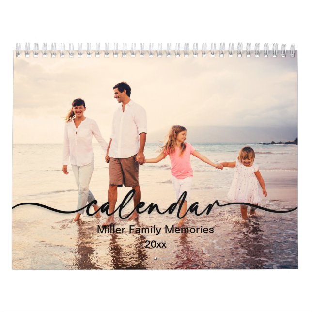 Familjefotokalender, redigerbar Anpassningsbar-kal Kalender (Omslag)