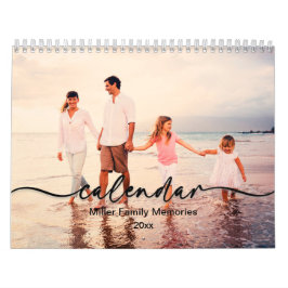 Familjefotokalender, redigerbar Anpassningsbar-kal Kalender