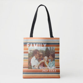 Familjefotokeepsakboho retro rand typografi tygkasse