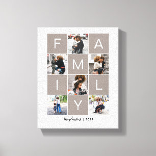Familjefotokollage-arbetsyta Canvastryck