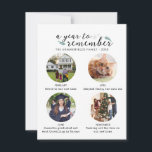 Familjefotokollage-året i Bilder-jul Julkort<br><div class="desc">Ett år för att minnas julfamiljens fotosamlingskort som du enkelt kan lägga till dina artikelfoton av milstolpar som inträffade under året. Perfekt för familj och vänner att hålla sig på spåret med ditt livs prestationer samtidigt som de önskar sig en underbar julhelg.</div>