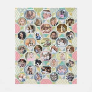 Familjefotokollage Bright Quilt Se 35 Pic Easy Fleecefilt