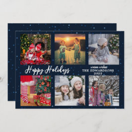 Familjefotokollage Glad helg jul Julkort