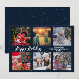Familjefotokollage Glad helg jul Julkort