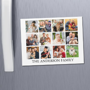 Familjefotokollage Magnet-kort