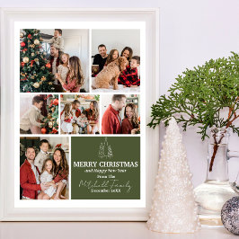Familjefotokollage, modern, minimalistisk jul julkort