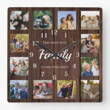 Familjefotokollage Present till farfar och mormor