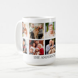 Familjefotokollage stor kaffemugg
