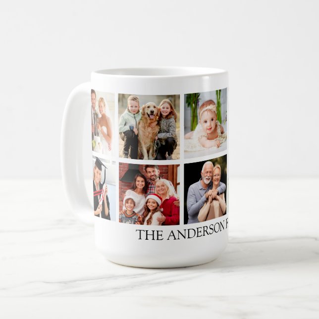 Familjefotokollage stor kaffemugg (Framsida vänster)