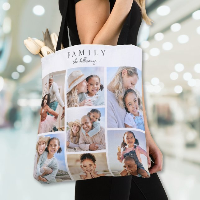 Familjefotokollage Tygkasse (Family Photo Collage Tote Bag )