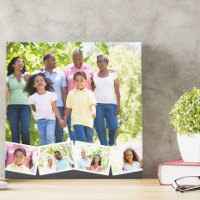 Familjefotokollage w. Zigzag Photo Strip - Grått