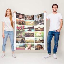 Familjefotomosaik Fleecefilt