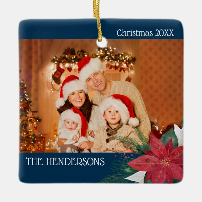 Familjefoton jul Ornament Poinsettia (Framsida)