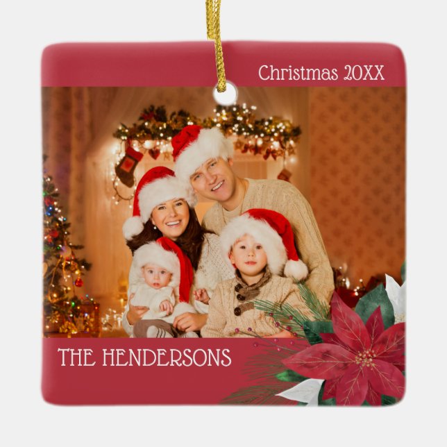 Familjefoton jul Ornament Poinsettia (Framsida)