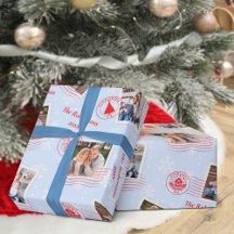 Familjefoton jul Postage Frimärke Collage Snö