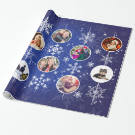 Familjefoton jul, Snöflingor Cobalt Blue Presentpapper
