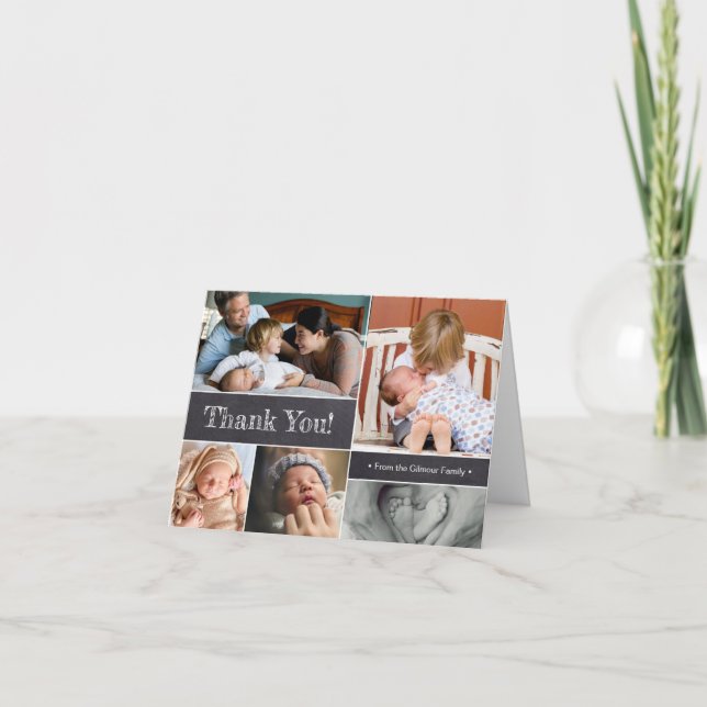 Familjefoton Nyfödd bebis Birth-meddelande Meddelande (Framsida)