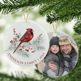 Familjefotopatal på Snowy Gräs jul Julgransprydnad Keramik