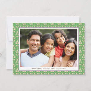 Familjefotoredigerbart Färg Lycklig Diwali-kort Kort