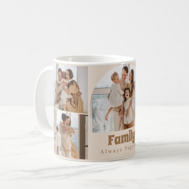 Familjefotosamling - 5 foton och Anpassningsbar Kaffemugg (Framsida vänster)