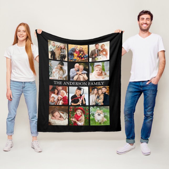 Familjefotosamling - Välj Färg Fleecefilt (På plats)