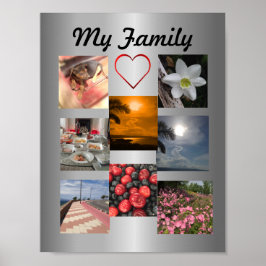 Familjefotosamlingsmall för 8 foton poster