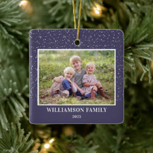 Familjefotot Keepsaké Snö Lila jul Julgransprydnad Keramik