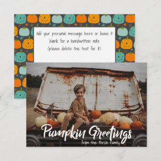 Familjefotot "Pumpkin Hälsning"-Helgdag